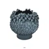 Hivvago 12 Inch Decorative Bowl With Drop Accents, Modern Style, Blue Ceramic In Blue