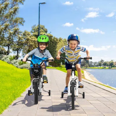 Hivvago 12 Inch Kids Bike Children Bicycle With Training Wheels For 3-4 Years Old-white