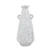 Hivvago 12" Ivory Terracotta Round Jug Vase In White
