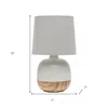 Hivvago 12" Light Brown Ceramic Round Table Lamp With Gray Drum Shade In Neutral
