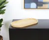 Hivvago 12" Natural Solid Wood Handmade Oval Vanity Tray In Neutral