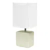 Hivvago 12" Off White Ceramic Square Table Lamp With White Shade In Neutral