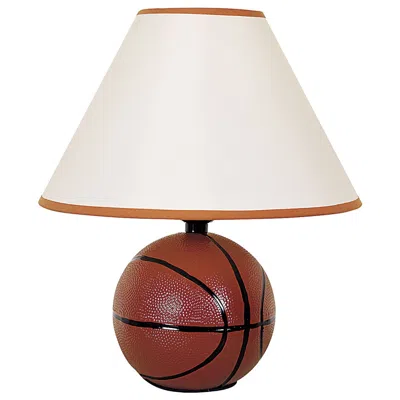 Hivvago 12" Orange Ceramic Bedside Table Lamp With White Shade In Multi