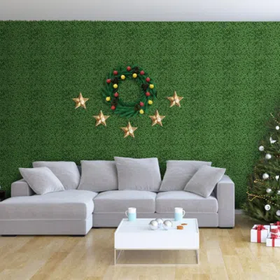 HIVVAGO 12 PIECES 20 X 20 INCH ARTIFICIAL BOXWOOD WALL PANELS WITH INSERTABLE BRANCHES