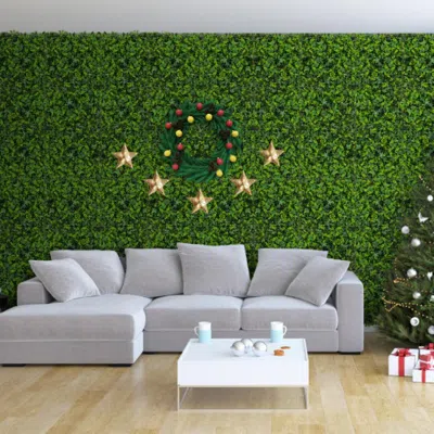 HIVVAGO 12 PIECES 20 X 20 INCH ARTIFICIAL GREENERY FOLIAGE PANELS WITH INSERTABLE BRANCHES