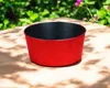 Hivvago 12" Red Recycled Plastic Indoor Outdoor Round Pot Planter In Red