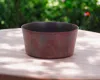 Hivvago 12" Red Recycled Plastic Indoor Outdoor Round Pot Planter In Brown