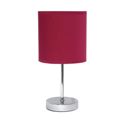 HIVVAGO 12" SILVER METAL TABLE LAMP LED WITH WINE DRUM SHADE