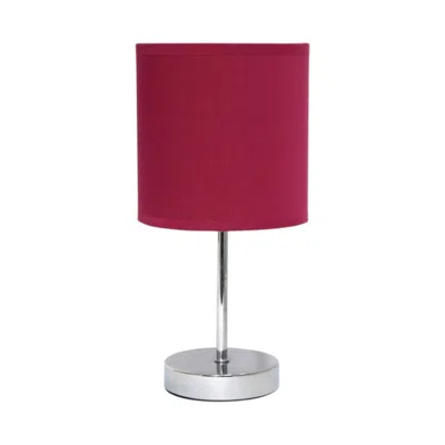 HIVVAGO 12" SILVER METAL TABLE LAMP LED WITH WINE DRUM SHADE