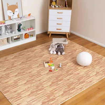 Hivvago 12 Tiles Wood Grain Foam Floor Mats With Borders