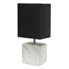 Hivvago 12" White And Black Ceramic Square Table Lamp With Black Shade In Black