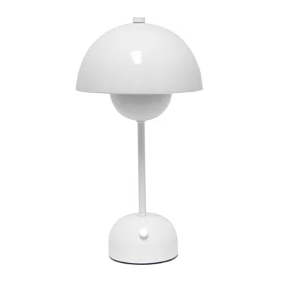 Hivvago 12" White Metal Table Lamp