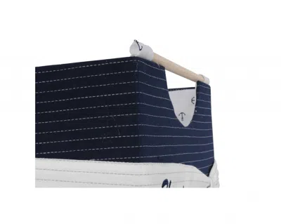 Hivvago 12" X 12.5" X 9.5" White Blue Foldable Fabric Basket Set Of 3
