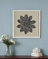Hivvago 12" X 13" Black And Gold Flower Wood And Metal Wall Decor In Gray