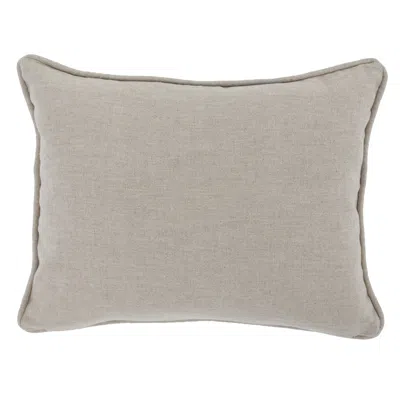 Hivvago 12 X 16 Square Linen Accent Throw Pillow, Tribal Accent, Piped Edges, Ivory In Gray