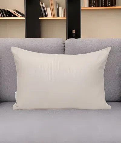 Hivvago 12" X 18" Natural Cotton Throw Pillow In White