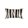 Hivvago 12" X 20" Black And Off White Cowhide Throw Pillow In Multi
