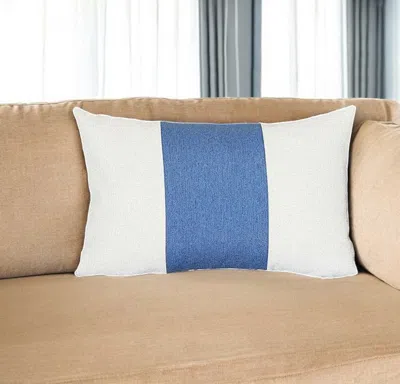 Hivvago 12" X 20" Blue And White Striped Lumbar Throw Pillow In Multi