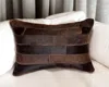 Hivvago 12" X 20" Chocolate Cowhide Throw Pillow In Brown