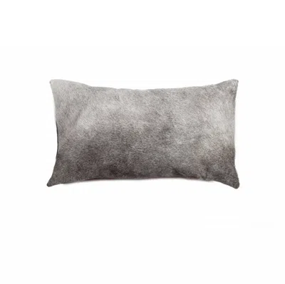 Hivvago 12" X 20" Gray Cowhide Pillow