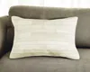 Hivvago 12" X 20" Off White Patchwork Cowhide Lumbar Throw Pillow In Neutral