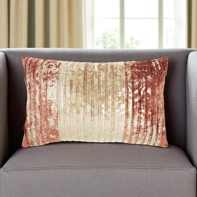 Hivvago 12" X 20" Pink Cotton Throw Pillow