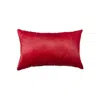 Hivvago 12" X 20" X 5" Wine Cowhide Pillow In Red