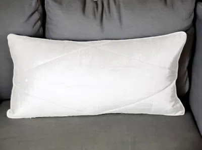 Hivvago 12" X 24" White Velvet Lumbar Throw Pillow