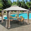Hivvago 12â€ X 10â€outdoor Double Top Patio Gazebo-beige