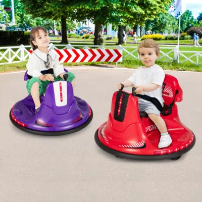 Hivvago 12v Kids Ride On Bumper Car With Remote Control Lights And Music-blue