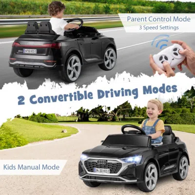 Hivvago 12v Kids Ride On Car Licensed Audi Sq8 With Remote Control And 3 Speeds-black