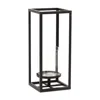 Hivvago 13" Black And Clear Metal And Glass Tabletop Candle Holder In Brown