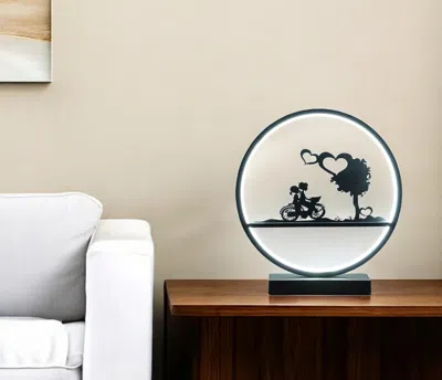 Hivvago 13" Black Bedside Led Table Lamp In White