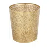 Hivvago 1.3 Gallon Round Perforated Copper Gold Metal Waste Basket Trash Can In Gold