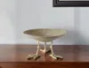 Hivvago 13" Gold Metal Round Centerpiece Bowl In Metallic