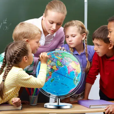 Hivvago 13 Inch Illuminated World Globe 720â° Rotating Map With Led Light