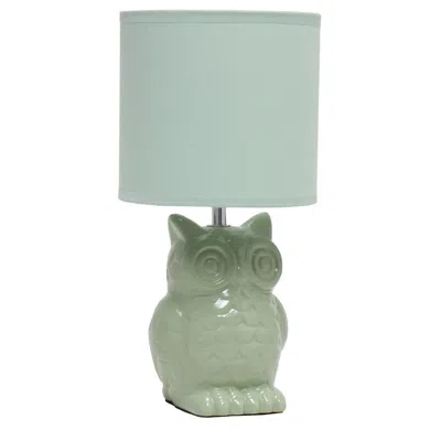 Hivvago 13" Sage Ceramic Novelty Table Lamp With Sage Drum Shade