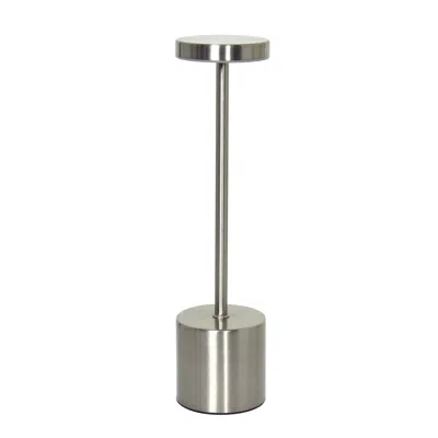 Hivvago 13" Silver Metal Table Lamp In Metallic