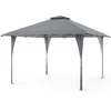 Hivvago 13 X 13 Ft Pop Up Gazebo With Portable Carrying Bag 8 Stakes And 4 Wind Ropes In Gray