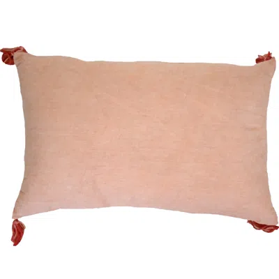 Hivvago 13" X 20" Coral Throw Pillow With Tassels In Neutral