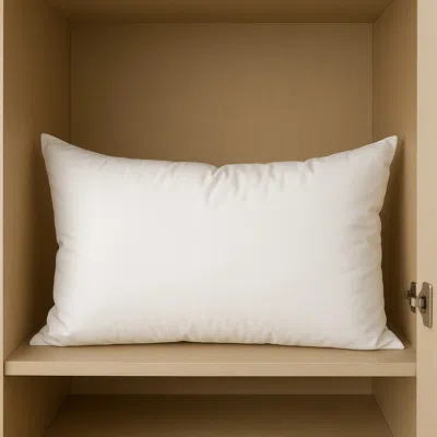 Hivvago 13" X 21" White Lumbar Cotton Down Blend Throw Pillow Insert