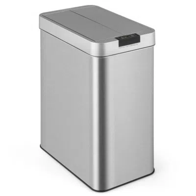 Hivvago 13.2 Gal Slim Kitchen Trash Can With Wing Lids And Stainless Steel Frame