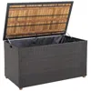 Hivvago 134 Gallon Rattan Storage Box With Zippered Liner And Solid Acacia Wood Top