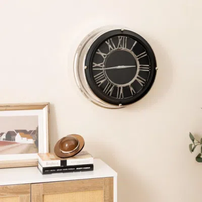 Hivvago 13.5/17.5 Inch Silent Wall Clock With Silver Frame-s