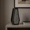 Hivvago 14" Black And Silver Glass Table Vase With Faux Crystals In Gray