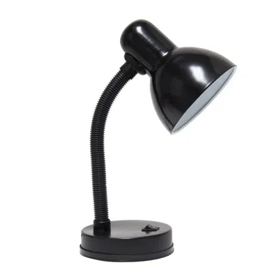 Hivvago 14" Black Metal Swing Arm Table Lamp