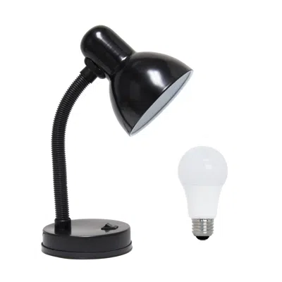 Hivvago 14" Black Metal Swing Arm Table Lamp Led