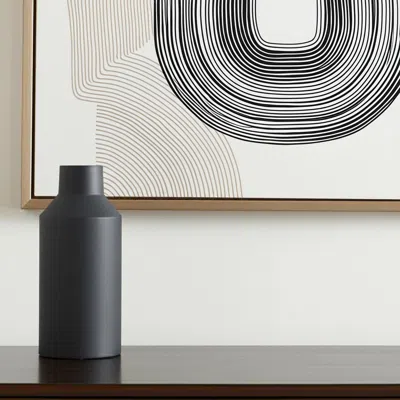 Hivvago 14" Black Metal Table Vase