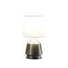 Hivvago 14" Brass Bedside Table Lamp With White Empire Shade In Green