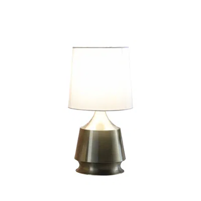 Hivvago 14" Brass Bedside Table Lamp With White Empire Shade In Green